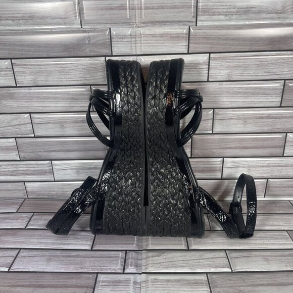 Vince Camuto Women's Black Loressa Platform Leather Wedge Sandal‎ Size 10-NEW - Picture 7 of 10
